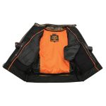 Milwaukee Leather MLM1550 Men’s Vented Black-Beige Distressed Leather Scooter Style Motorcycle Jacket w/ Liner - Image 6