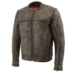 Milwaukee Leather MLM1550 Men’s Vented Black-Beige Distressed Leather Scooter Style Motorcycle Jacket w/ Liner - Image 15