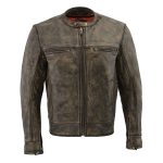 Milwaukee Leather MLM1550 Men’s Vented Black-Beige Distressed Leather Scooter Style Motorcycle Jacket w/ Liner - Image 9