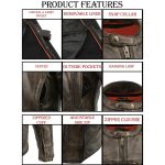 Milwaukee Leather MLM1550 Men’s Vented Black-Beige Distressed Leather Scooter Style Motorcycle Jacket w/ Liner - Image 5