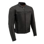Milwaukee Leather MLM1560 Men’s Black Long Body and Vented Motorcycle Leather Jacket