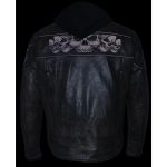 Milwaukee Leather MLM1561 Men’s Distressed Brown Leather Jacket with Reflective Skulls - Image 6