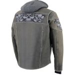 Milwaukee Leather MLM1562 Men’s Distressed Grey Leather Jacket with Reflective Skulls - Image 10