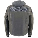 Milwaukee Leather MLM1562 Men’s Distressed Grey Leather Jacket with Reflective Skulls - Image 2