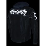 Milwaukee Leather MLM1562 Men’s Distressed Grey Leather Jacket with Reflective Skulls - Image 13