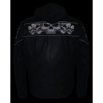 Milwaukee Leather MLM1563 Men’s Black Leather Scooter Style Motorcycle Jacket with Reflective Skulls w/ Hoodie - Image 11