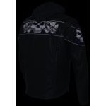 Milwaukee Leather MLM1563 Men’s Black Leather Scooter Style Motorcycle Jacket with Reflective Skulls w/ Hoodie - Image 12