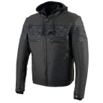 Milwaukee Leather MLM1563 Men’s Black Leather Scooter Style Motorcycle Jacket with Reflective Skulls w/ Hoodie - Image 13