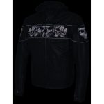 Milwaukee Leather MLM1563 Men’s Black Leather Scooter Style Motorcycle Jacket with Reflective Skulls w/ Hoodie - Image 4
