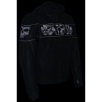 Milwaukee Leather MLM1563 Men’s Black Leather Scooter Style Motorcycle Jacket with Reflective Skulls w/ Hoodie - Image 6