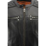 Milwaukee Leather MLM1580 Men’s Full Side Lace Vented Black Leather Scooter Jacket - Image 8