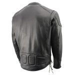 Milwaukee Leather MLM1580 Men’s Full Side Lace Vented Black Leather Scooter Jacket - Image 6