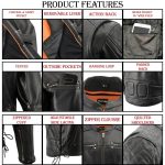 Milwaukee Leather MLM1580 Men’s Full Side Lace Vented Black Leather Scooter Jacket - Image 3