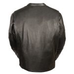 Milwaukee Leather MLM1590 Men’s Throwback Black Leather Scooter Jacket with Side Stretch - Image 3