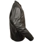 Milwaukee Leather MLM1590 Men’s Throwback Black Leather Scooter Jacket with Side Stretch - Image 2