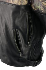 Milwaukee Leather MLM1595 Men’s ‘Jungle Mossy’ Side Stretch Leather Motorcycle Racer Jacket - Image 6