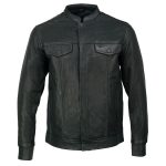 Milwaukee Leather MLM1604 Men’s Stand-Up Collar Black Casual Biker Goat Skin Leather Shirt with Dual Closure - Image 13