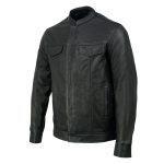 Milwaukee Leather MLM1604 Men’s Stand-Up Collar Black Casual Biker Goat Skin Leather Shirt with Dual Closure - Image 12
