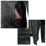 Milwaukee Leather MLM1604 Men’s Stand-Up Collar Black Casual Biker Goat Skin Leather Shirt with Dual Closure - Image 8