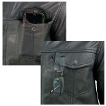 Milwaukee Leather MLM1604 Men’s Stand-Up Collar Black Casual Biker Goat Skin Leather Shirt with Dual Closure - Image 9