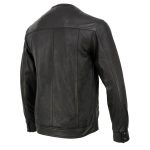 Milwaukee Leather MLM1607 Men’s Collarless Black Premium Goat Skin Leather Casual Biker Shirt w/ Dual Closure - Image 11