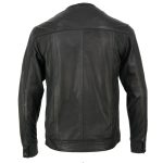 Milwaukee Leather MLM1607 Men’s Collarless Black Premium Goat Skin Leather Casual Biker Shirt w/ Dual Closure - Image 2
