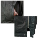 Milwaukee Leather MLM1607 Men’s Collarless Black Premium Goat Skin Leather Casual Biker Shirt w/ Dual Closure - Image 8