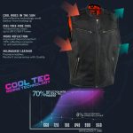 Milwaukee Leather MLM3502 Men’s Black Premium Leather Motorcycle Rider Vest with Cool-Tec Leather Treatment Tech - Image 2
