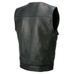 Milwaukee Leather MLM3503 Men’s Pursuit Black Premium Goat Leather V Neck Club Style Motorcycle Rider Vest - Image 16