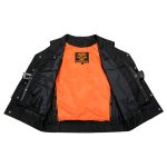 Milwaukee Leather MLM3503 Men’s Pursuit Black Premium Goat Leather V Neck Club Style Motorcycle Rider Vest - Image 8