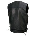 Milwaukee Leather MLM3504 Men’s Black ‘Pursuit’ V Neck Club Style Motorcycle Leather Vest with Adjustable Side Laces - Image 13