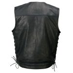 Milwaukee Leather MLM3504 Men’s Black ‘Pursuit’ V Neck Club Style Motorcycle Leather Vest with Adjustable Side Laces - Image 11
