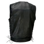 Milwaukee Leather MLM3504 Men’s Black ‘Pursuit’ V Neck Club Style Motorcycle Leather Vest with Adjustable Side Laces - Image 12