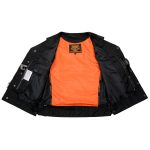 Milwaukee Leather MLM3504 Men’s Black ‘Pursuit’ V Neck Club Style Motorcycle Leather Vest with Adjustable Side Laces - Image 6