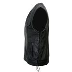 Milwaukee Leather MLM3504 Men’s Black ‘Pursuit’ V Neck Club Style Motorcycle Leather Vest with Adjustable Side Laces - Image 10