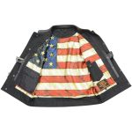 Milwaukee Leather MLM3506 Men’s Black Premium Leather Vest – Old Glory Laced Armholes Red Stitching Club Style Vest - Image 8