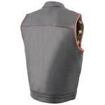 Milwaukee Leather MLM3506 Men’s Black Premium Leather Vest – Old Glory Laced Armholes Red Stitching Club Style Vest - Image 12