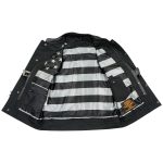 Milwaukee Leather MLM3507 Men’s Old Glory Black Premium Leather Club Style Vest w/ Grey Stitching Laced Armholes - Image 8