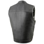 Milwaukee Leather MLM3507 Men’s Old Glory Black Premium Leather Club Style Vest w/ Grey Stitching Laced Armholes - Image 11