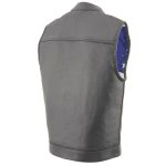 Milwaukee Leather MLM3508 Men’s Black Premium Leather Vest – Old Glory Laced Armholes Black Stitching Club Style Vest - Image 10