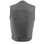 Milwaukee Leather MLM3508 Men’s Black Premium Leather Vest – Old Glory Laced Armholes Black Stitching Club Style Vest - Image 2