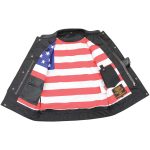 Milwaukee Leather MLM3508 Men’s Black Premium Leather Vest – Old Glory Laced Armholes Black Stitching Club Style Vest - Image 8