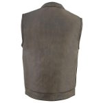 Milwaukee Leather MLM3510 Men’s Black/Beige Premium Leather Club Style Vest – Dual Closure Open Neck Motorcycle Vest - Image 13