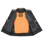 Milwaukee Leather MLM3510 Men’s Black/Beige Premium Leather Club Style Vest – Dual Closure Open Neck Motorcycle Vest - Image 12