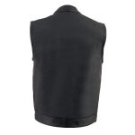Milwaukee Leather MLM3510 Men’s Black Premium Leather Club Style Vest – Dual Closure Open Neck Motorcycle Rider Vest - Image 9