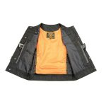 Milwaukee Leather MLM3511 Men’s Black Collarless Snap/Zipper Club Style Motorcycle Leather Vest - Image 6