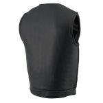 Milwaukee Leather MLM3511 Men’s Black Collarless Snap/Zipper Club Style Motorcycle Leather Vest - Image 9