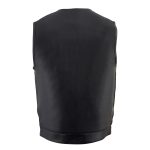 Milwaukee Leather MLM3511 Men’s Black Collarless Snap/Zipper Club Style Motorcycle Leather Vest - Image 2