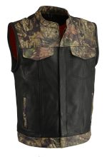 Milwaukee Leather MLM3512 Mossy Oak Camo Men’s Snap and Zip Front Club Style Leather Vest - Image 3