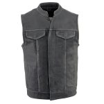 Milwaukee Leather MLM3513 Men’s Premium Leather Club-Style Motorcycle Vest w/ Snaps and Zipper Closure - Image 11